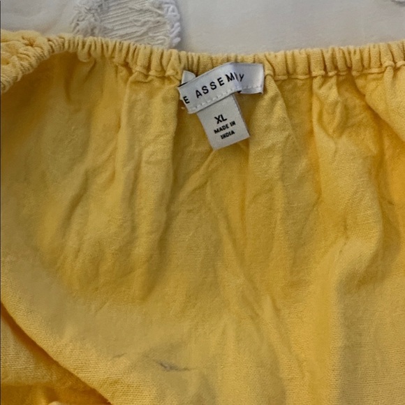 Free assembly yellow linen blend sleeveless swing dress XL - Picture 5 of 6
